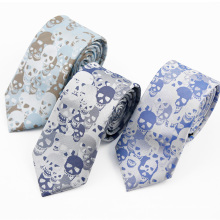 Create Your Own Brand Skull Logo Mens Silk Tie with Private Label